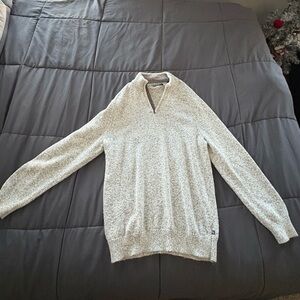 Chaps Cream Zip Up Sweater